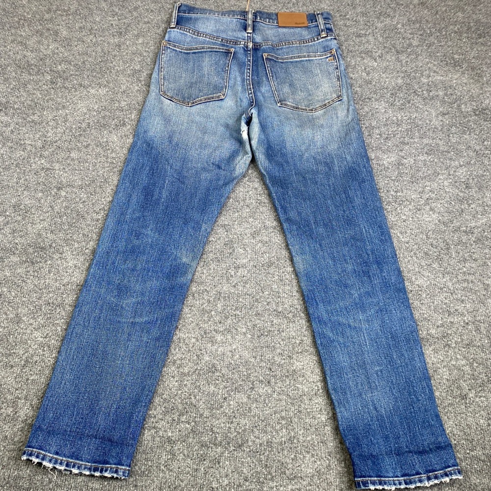 Madewell Classic Straight Jeans Blue High Rise Raw Hem AA614 Size 26 Selvedge - Picture 9 of 10